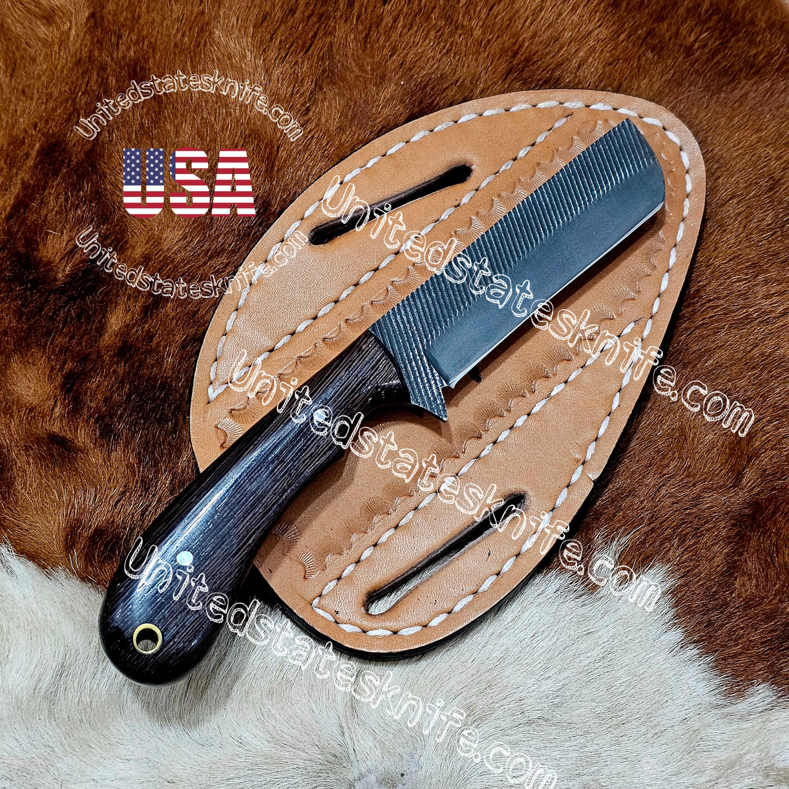 Custom handmade Rasp steel full tang blade bull cutter knife